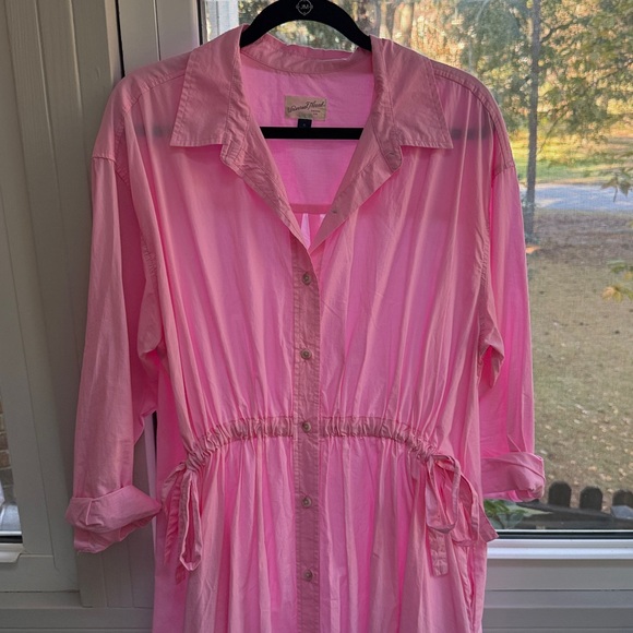 Universal Thread Long Sleeve Light Pink Oversized Kaftan Dress Sz XL - Picture 2 of 4